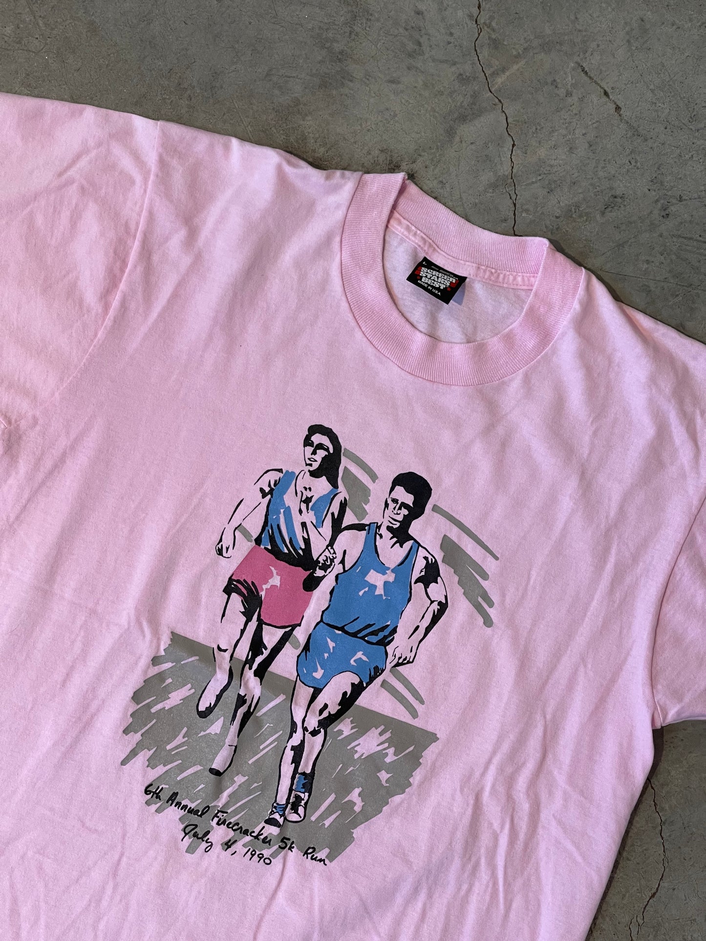 Vintage 5k Race Shirt Pink—M/L