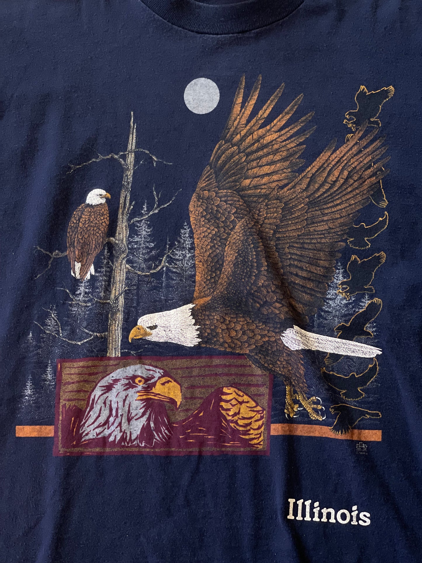 Vintage Illinois State Eagle Freedom Shirt—L