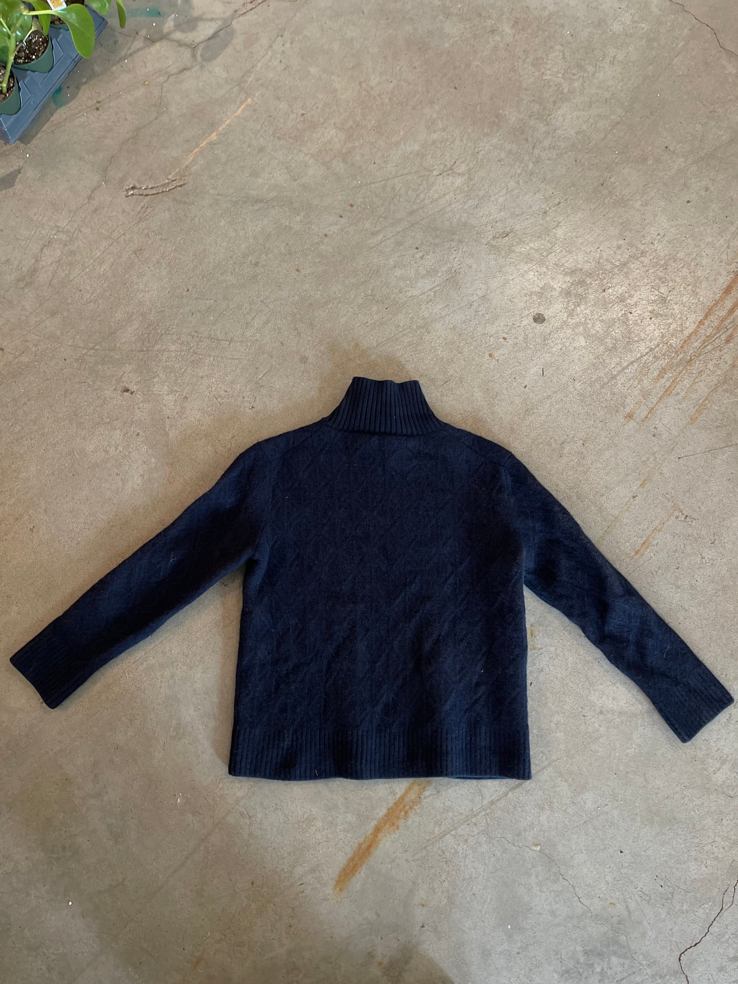 Christian Dior Navy Blue Cashmere Mock Neck Sweater—WMNS SM/M