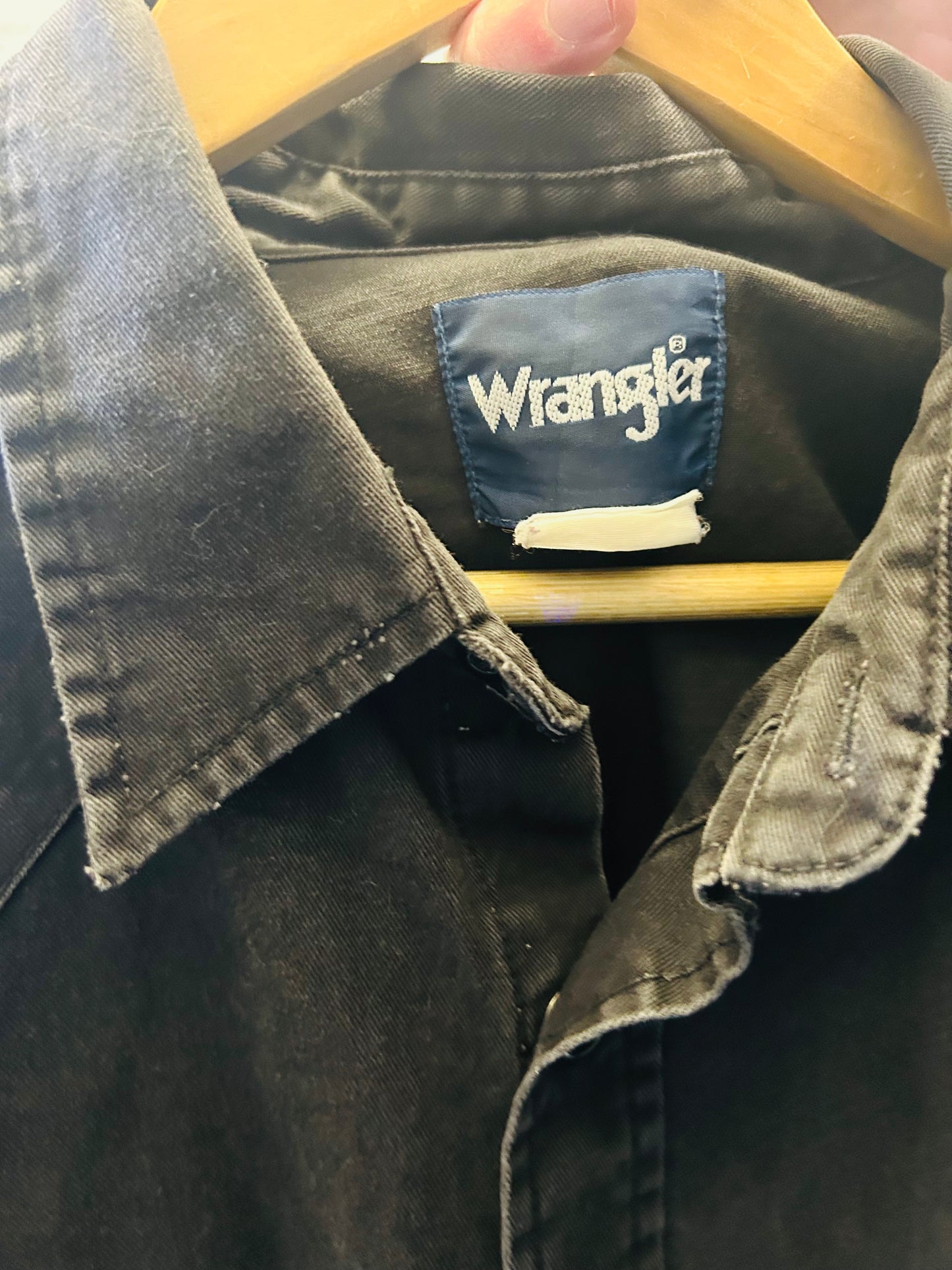 Wrangler Black Button Up Shirt - XL