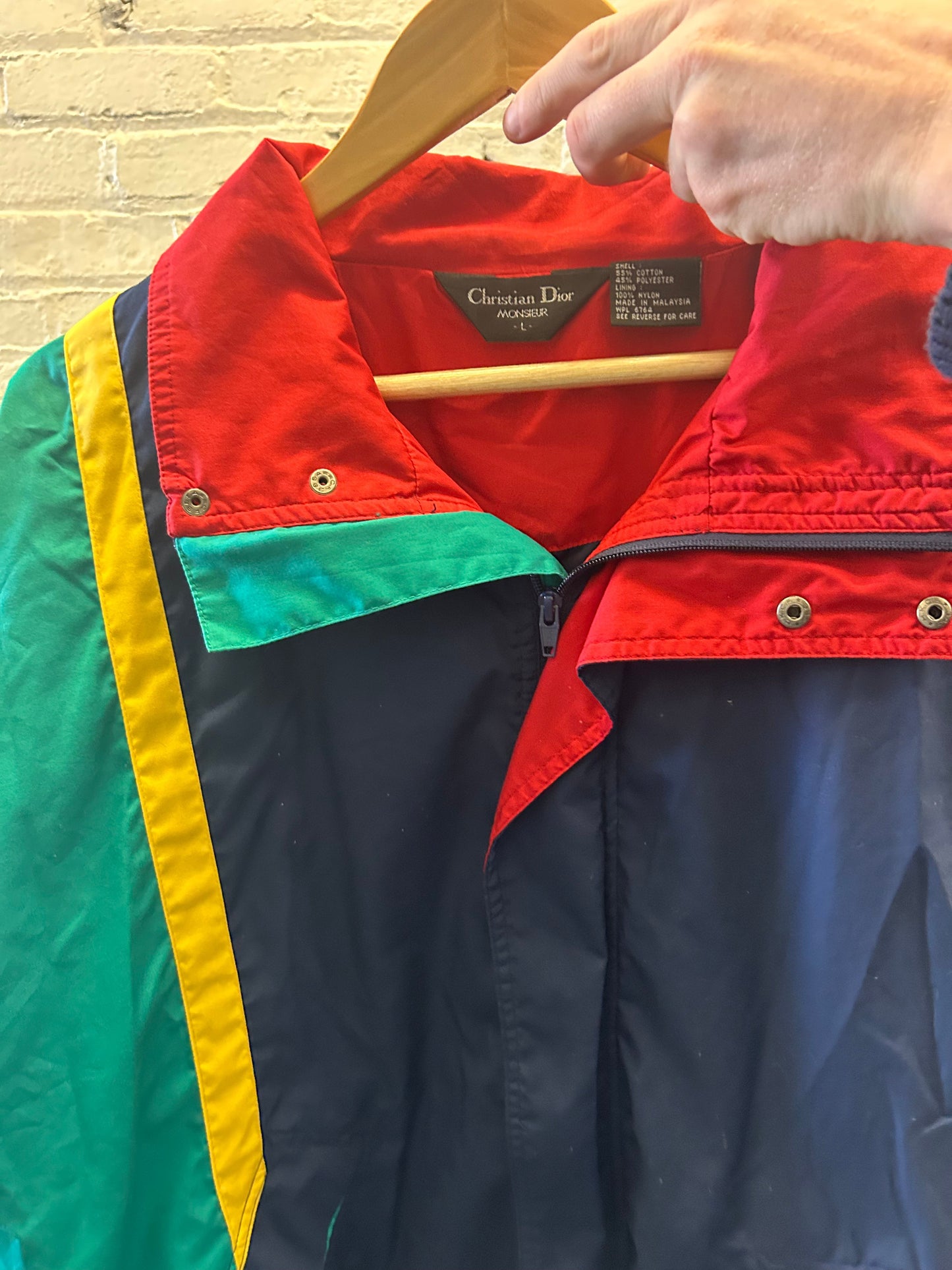 Christian Dior Color-Blocked Windbreaker Jacket - Large