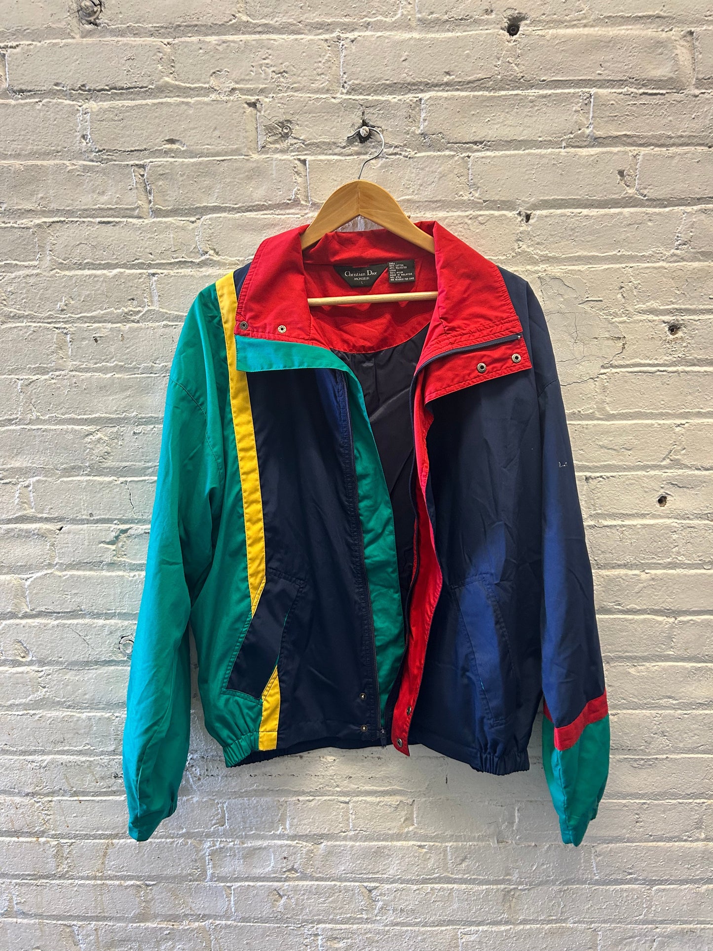 Christian Dior Color-Blocked Windbreaker Jacket - Large