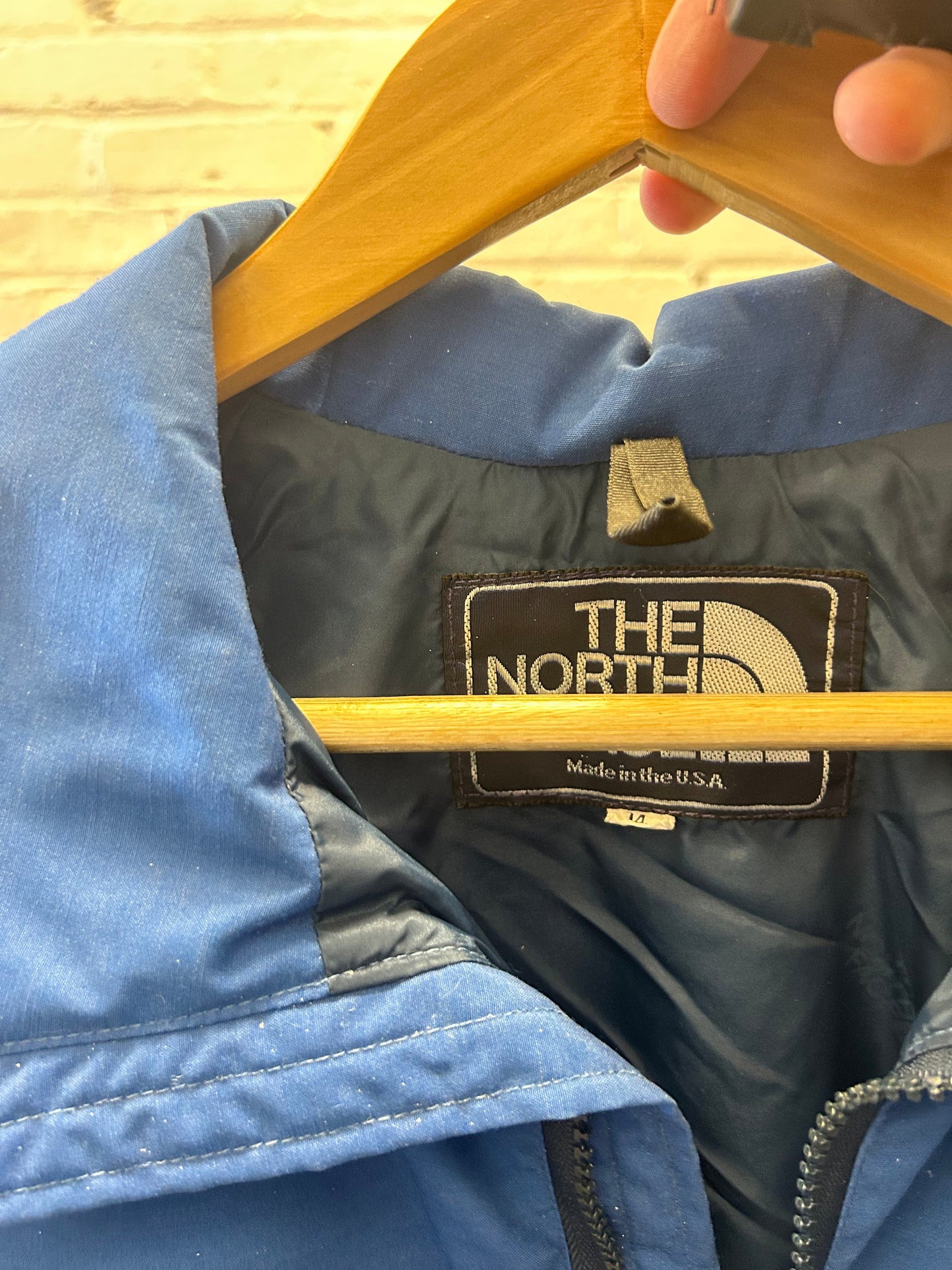 North Face Blue Zip-Up Jacket - Medium