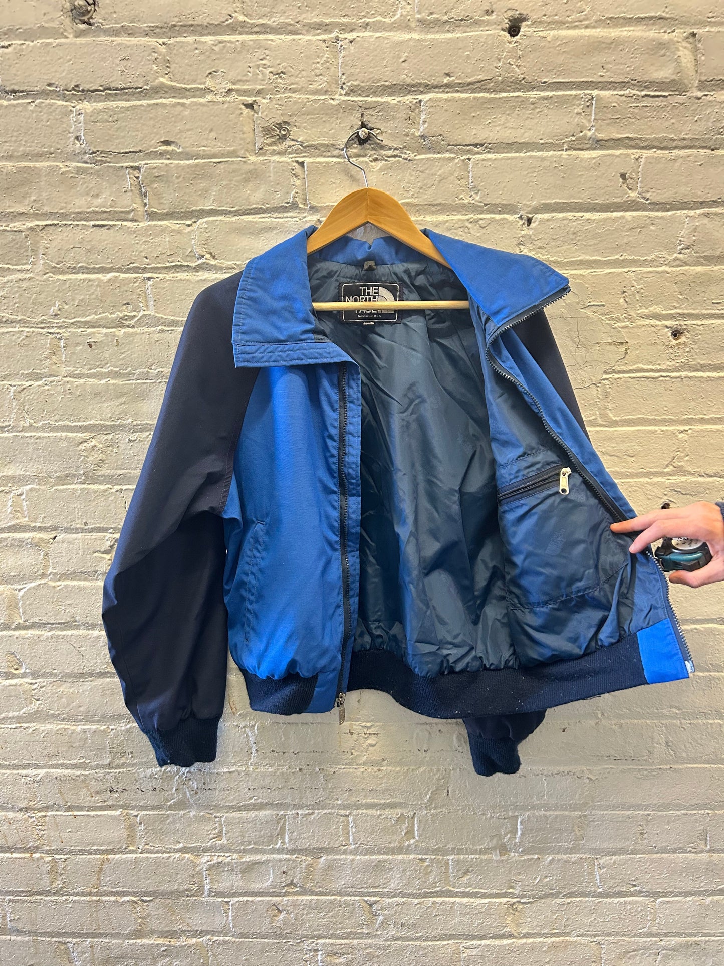 North Face Blue Zip-Up Jacket - Medium