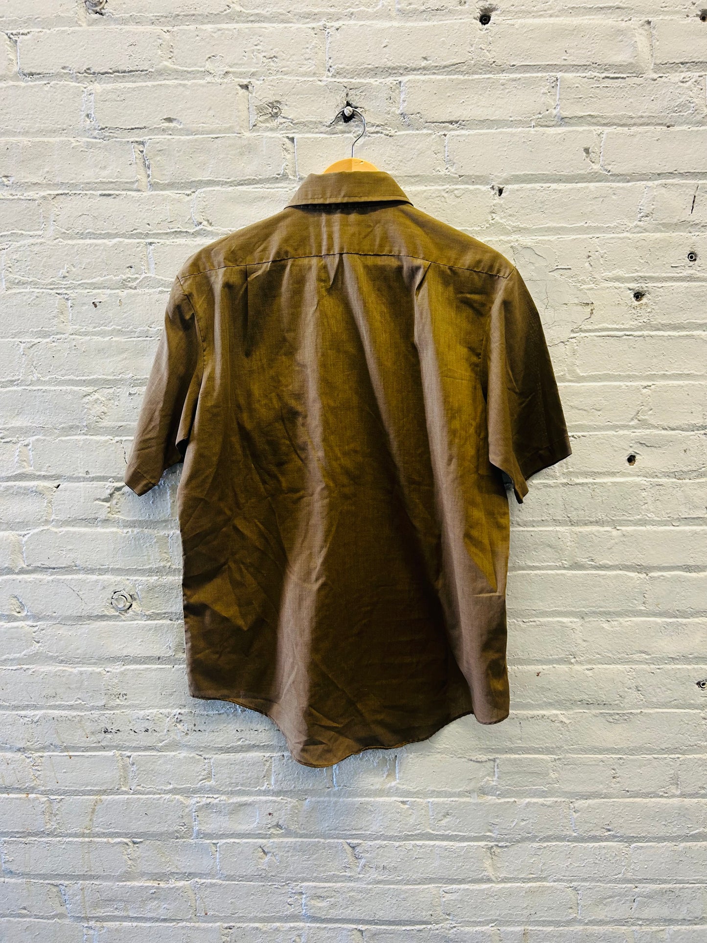 Earth Tone Brown Button Up Shirt - Large