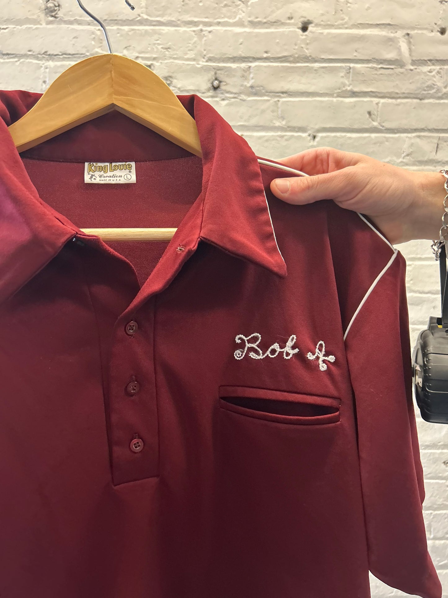 Bob Maroon Bowling Shirt - Large