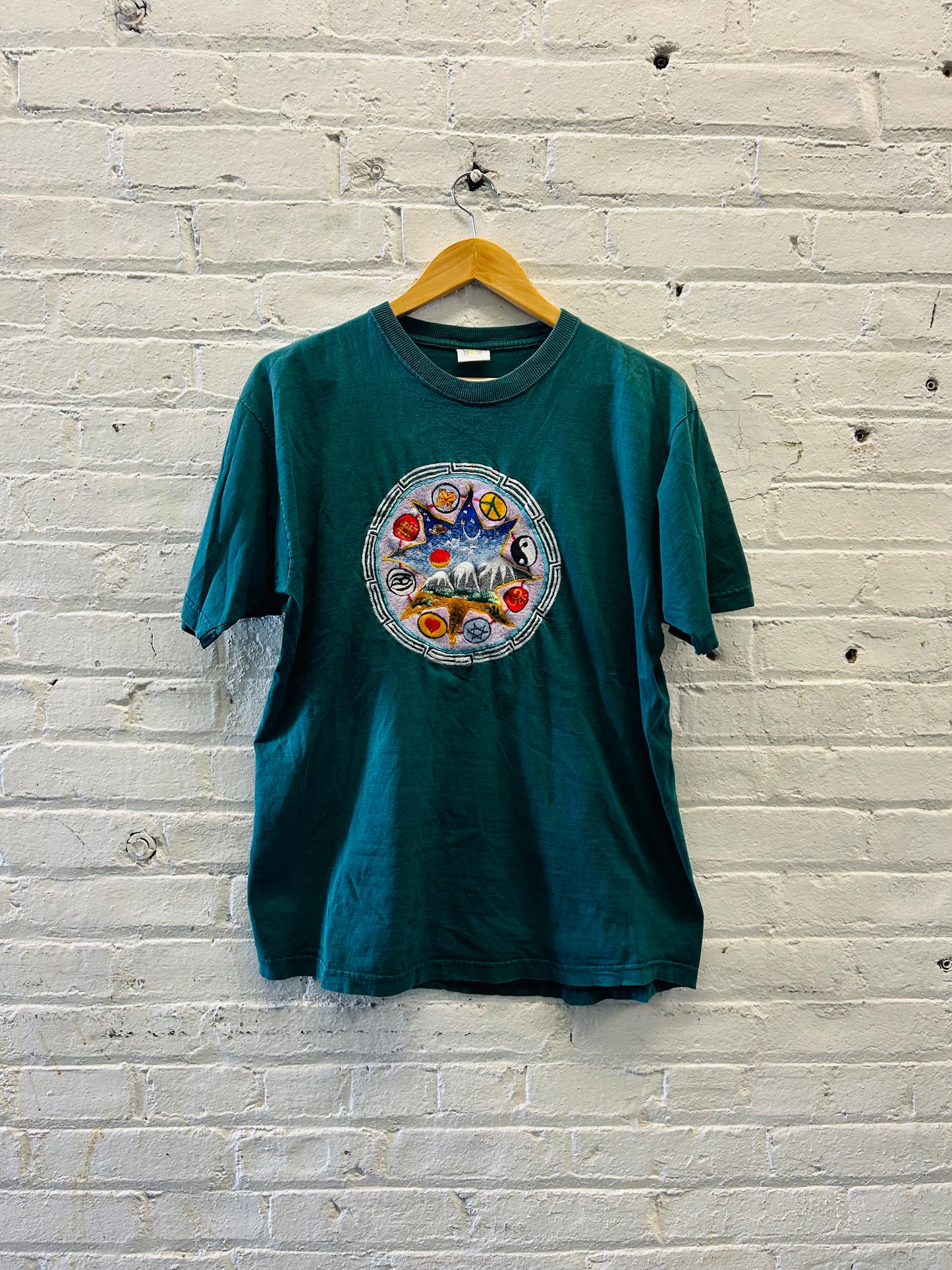 Embroidered Mountains Patch Tee - Medium