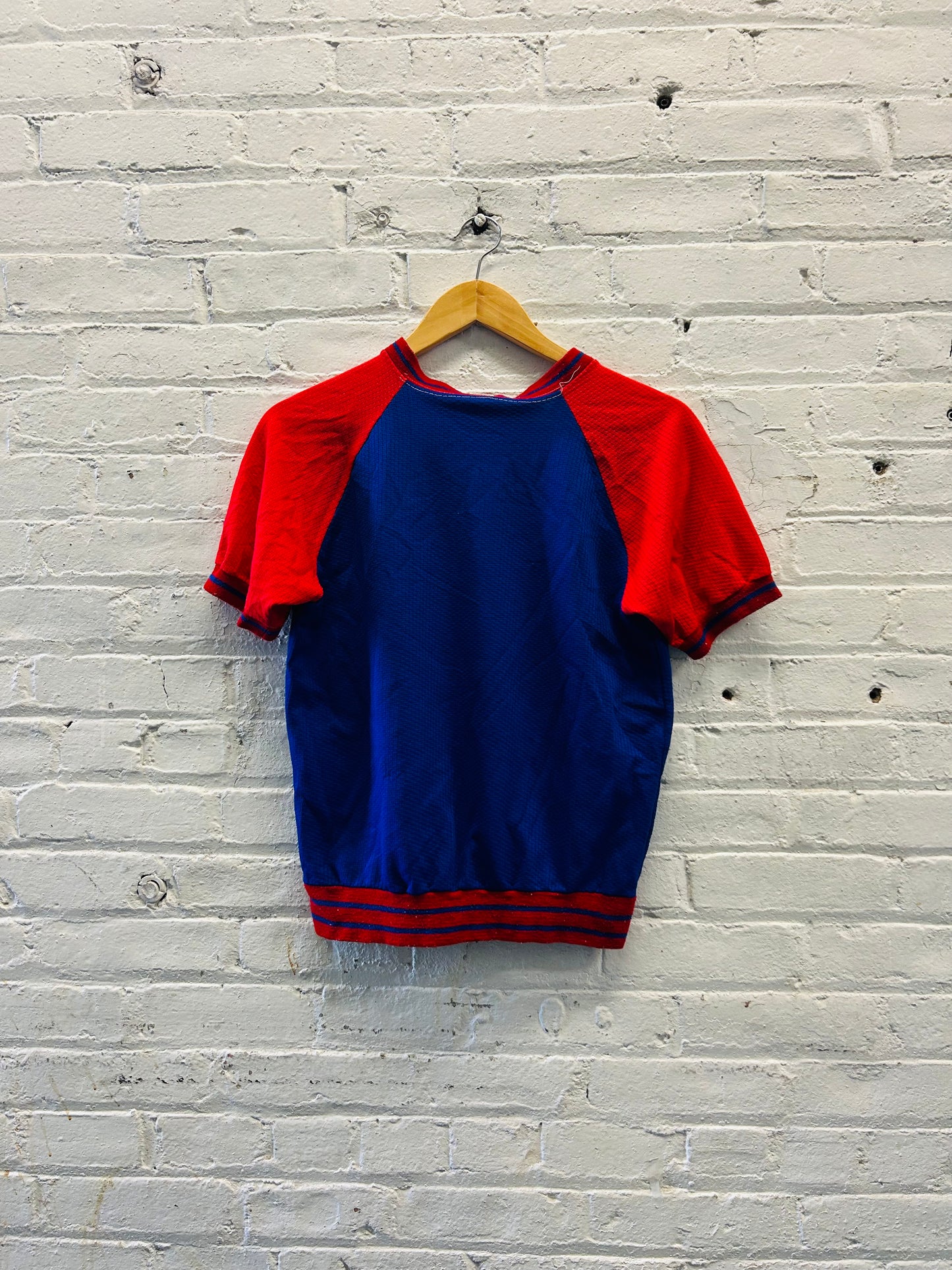 60's Single-Stitched Red and Blue Sports Jersey - Small